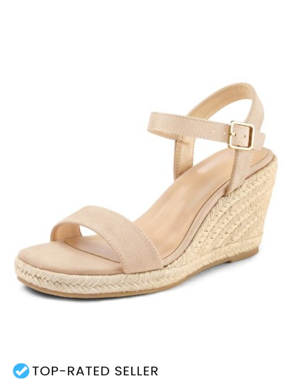 Women's Espadrille Wedge Sandals 3.3 Inch Platform Ankle Strap Open Toe